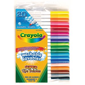 Crayola Super Tip Markers Wash ~BOX 20